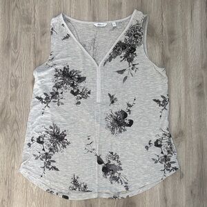 Apt. 9 Gray Floral Tank Top